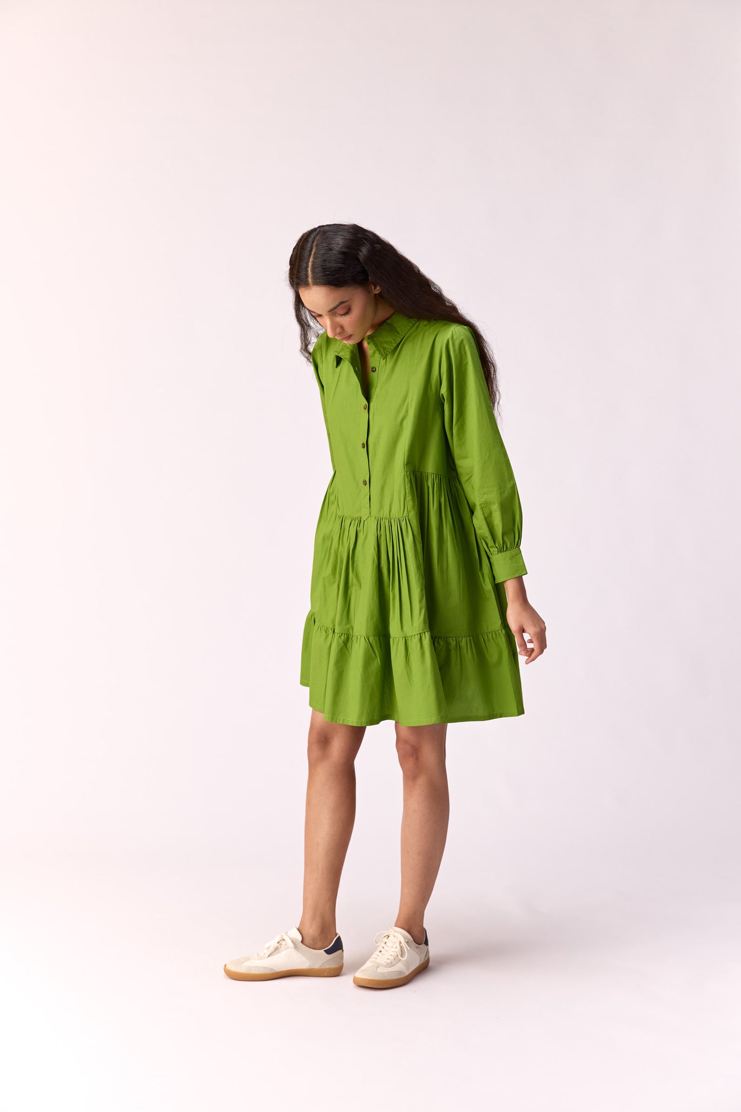 Fresh lime button Down Dress