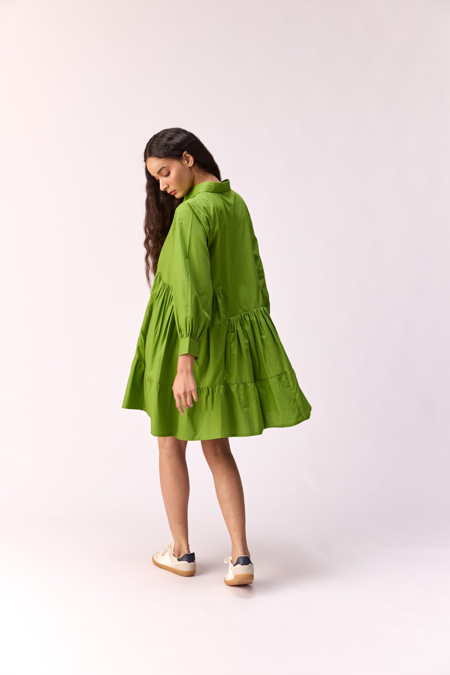 Fresh lime button Down Dress
