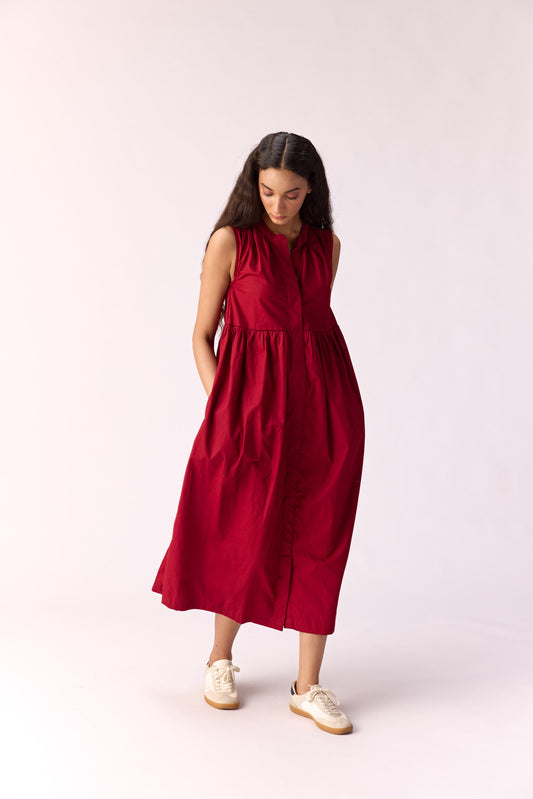 Raspberry Rush Button Down Dress