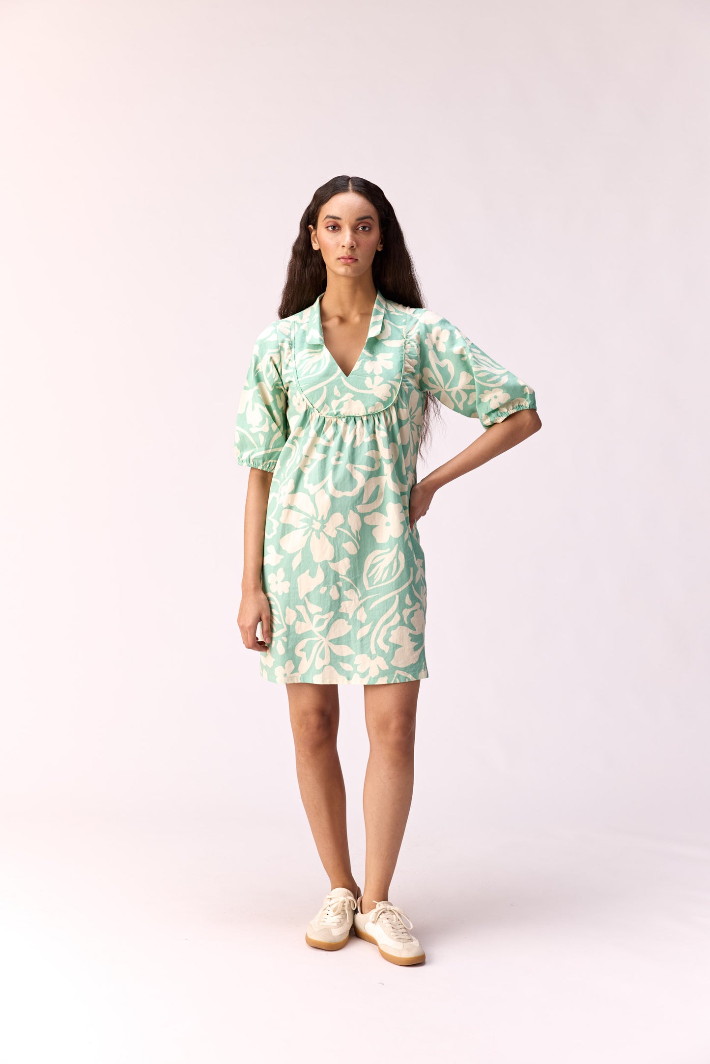 Aqua floral dress