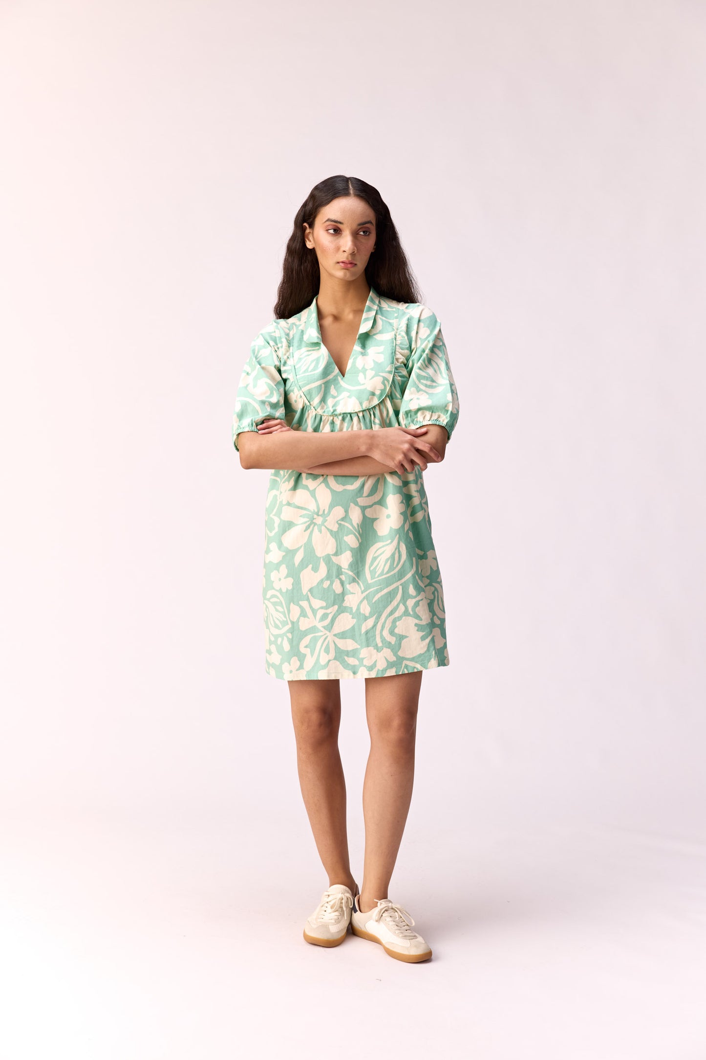 Aqua floral dress