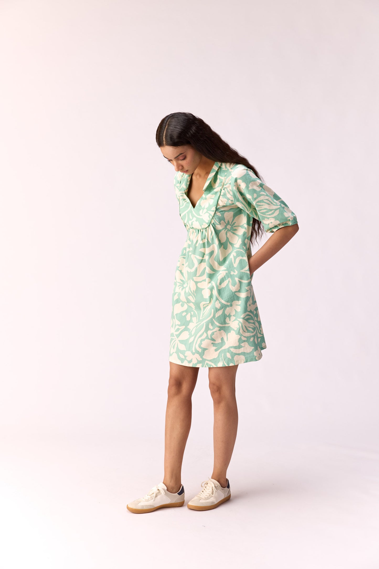 Aqua floral dress