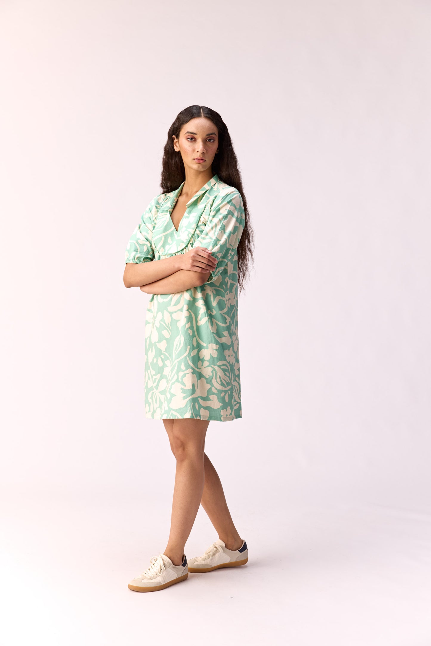 Aqua floral dress
