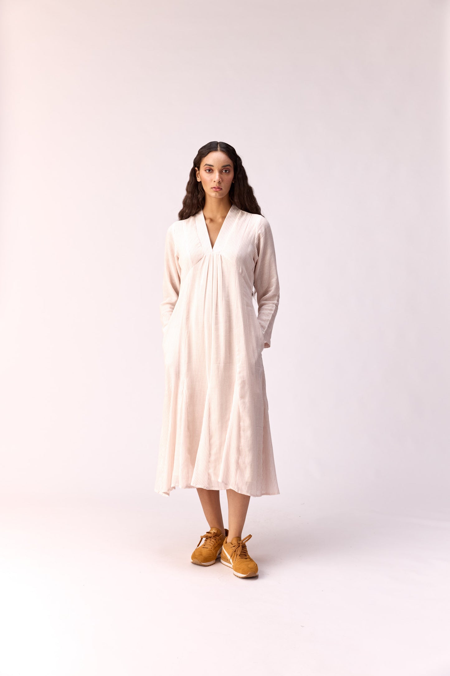 Frosty Striped Long Dress