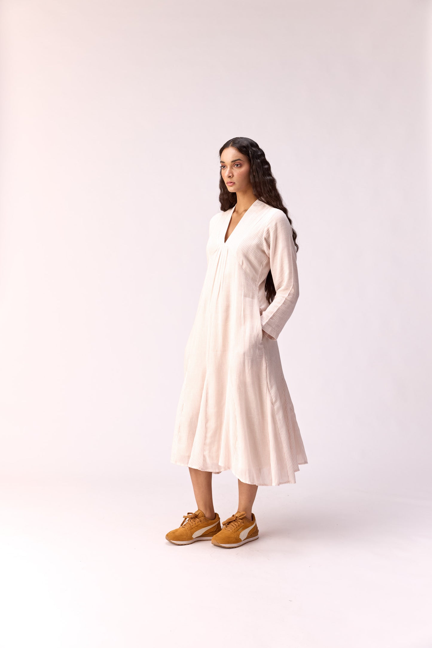 Frosty Striped Long Dress
