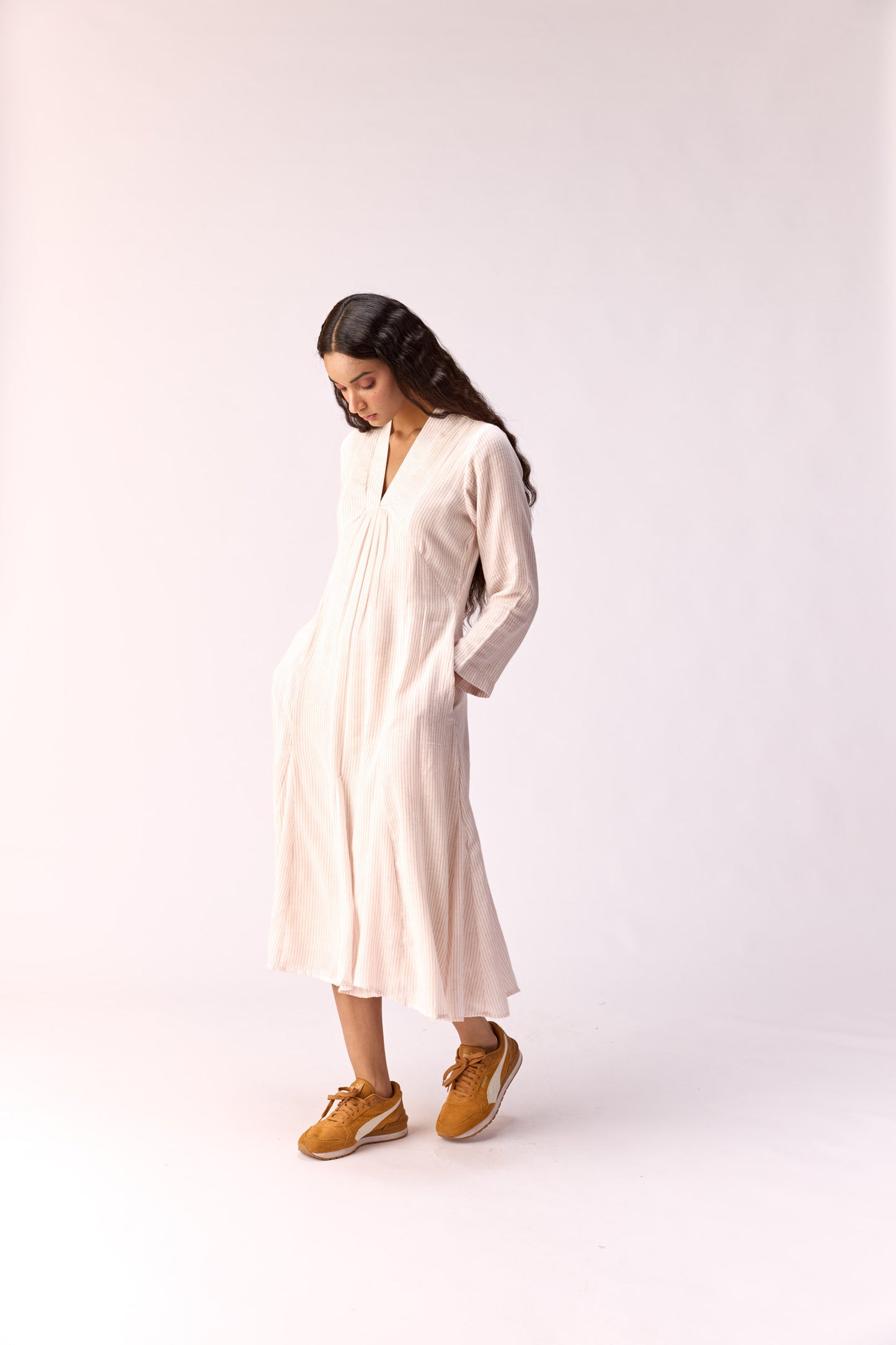Frosty Striped Long Dress