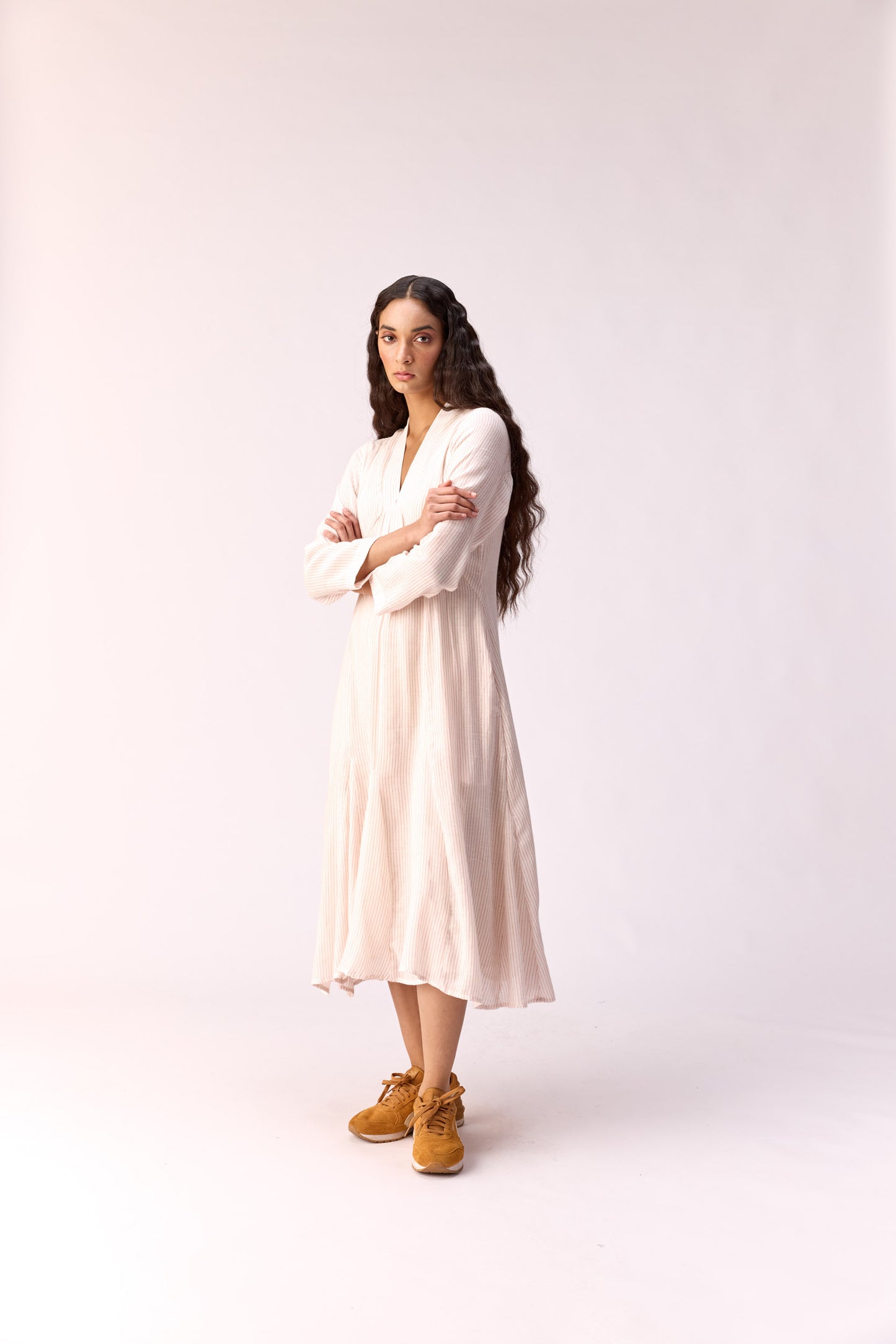 Frosty Striped Long Dress