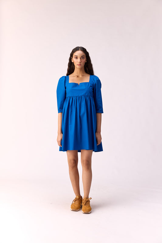 Waves of blue skater Dress