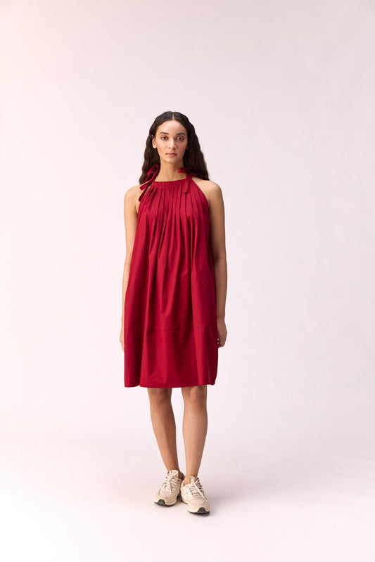 Red Dahlia Poplin Dress
